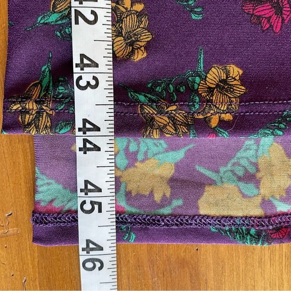 LuLaRoe Plum Purple & Floral Jersey A-Line Maxi Skirt Size XL (Altered from 3XL) - Picture 9 of 10